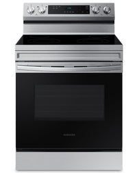 Samsung 6.3 Cu. Ft. Smart Electric Free Standing Range with Steam Clean - Stainless Steel - NE63A611…