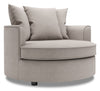 Made in Canada Sofa Lab Customizable Cuddler 48\" Linen-Look Fabric Accent Chair - Pax Slate Grey