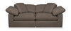 Eclipse Modular 86\" Linen-Look Fabric Loveseat with Reversible Feather Down Cushions - Slate Brown