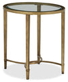 Copia 22\" Traditional Oval Glass Top End Table - Silver and Gold with Metal Base