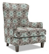 Made in Canada Sofa Lab Customizable Wingback 32\" Fabric Accent Chair - Spa Multicolour