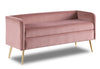 Cass 52\" Bench - Pink Velvet with Gold Legs