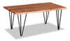 Kaleb 45\" Rustic Coffee Table - Brown and Black with Metal Legs