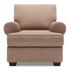 Made in Canada Sofa Lab Customizable Roll 42\" Linen-Look Fabric Chair with Rolled Arms - Pax Wicker Brown