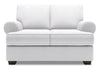 Made in Canada Customizable Sofa Lab Roll 64\" Linen-Look Fabric Loveseat with Rolled Arms - Pax Ice White