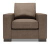 Made in Canada Sofa Lab Customizable Track 38\" Linen-Look Fabric Chair with Track Arms - Luna Praline Brown