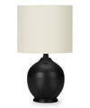 17\" Black Ceramic Linen Drum Shade Table Lamp