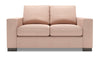 Made in Canada Customizable Sofa Lab Track 62\" Linen-Look Fabric Loveseat with Track Arms - Pax Rose Pink
