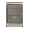 Max Bedroom Chest of Drawers, 5-Drawer, 38\"W x 54.3\"H, Glam - Silver