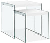 Waterford 19.75\" Modern 2-Pack Nesting End Tables - White with Glass Legs