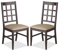 Atwood Dining Chair with Faux Leather Seat, Set of 2 – Grey