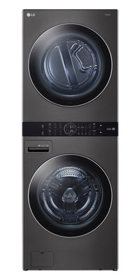 LG 5.2 Washer/7.4 Dryer Cu. Ft. Front-Load High-Efficiency Steam Washtower™ - Black Steel - WKEX200H…
