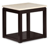 Sicily 22\" Modern End Table with Shelf - Beige and Dark Brown
