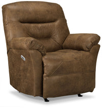 Recliner 4579 Leather-Look Fabric Power Recliner - Stout