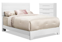Olivia 4-Piece Queen Bed and Chest Package – White