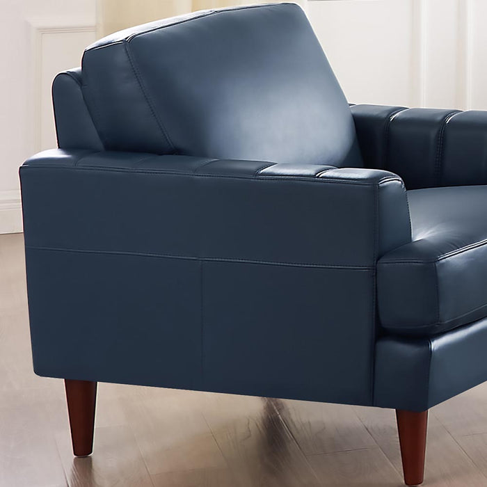 Hydeline Cassis Leather Chair - Navy