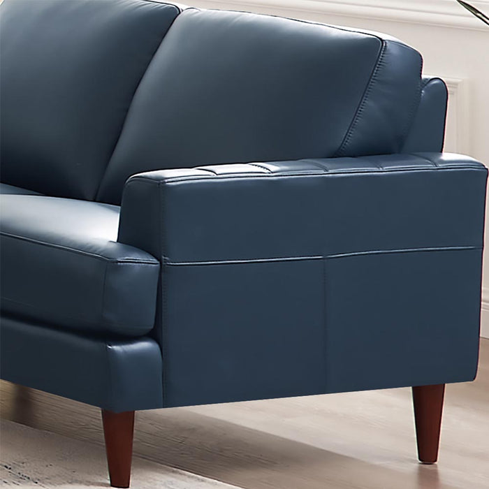 Hydeline Cassis Leather Sofa - Navy