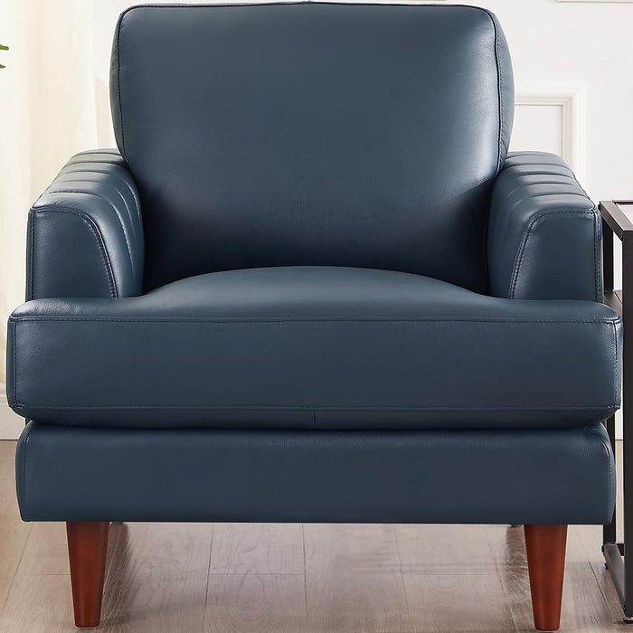 Hydeline Cassis Leather Chair - Navy