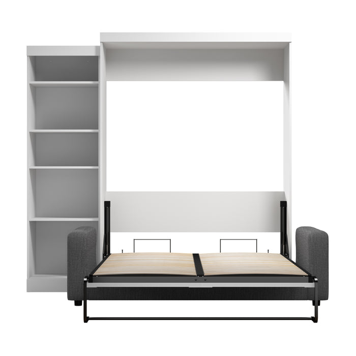 Bestar Pur Queen 5-Shelf Murphy Bed with Sofa - White