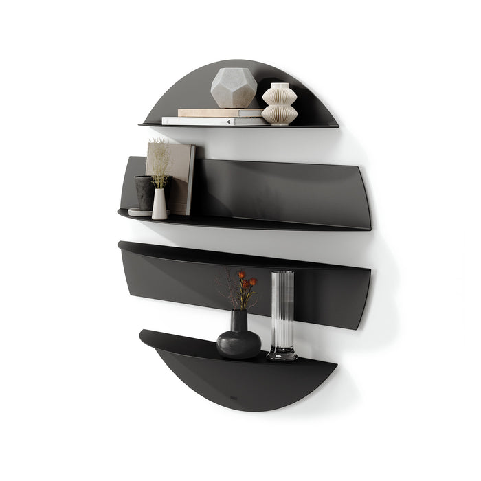 Umbra Modern Steel Solis Decorative Floating Wall Shelves - Black