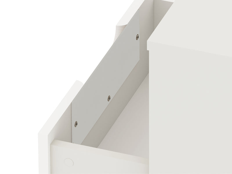 Manhattan Comfort Rockefeller Mid-Century Modern Nightstand with Drawer - White