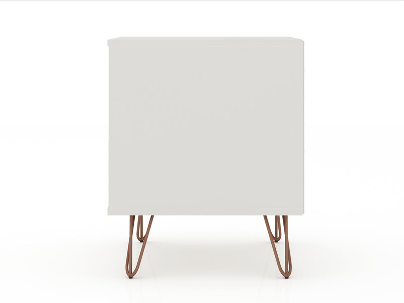 Manhattan Comfort Rockefeller Mid-Century Modern Nightstand with 2-Drawer