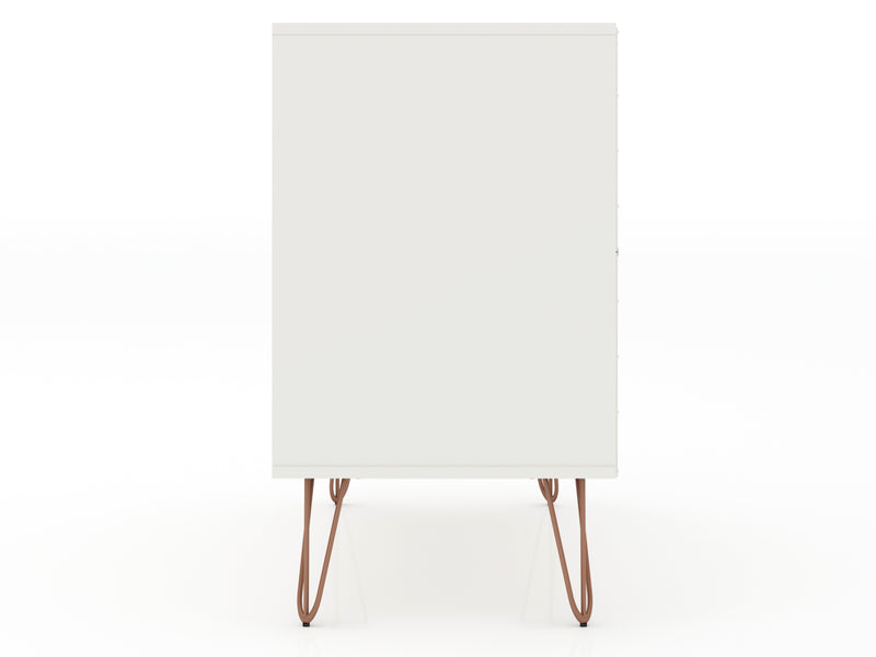 Manhattan Comfort Rockefeller Mid-Century Modern Dresser with 3-Drawers - White