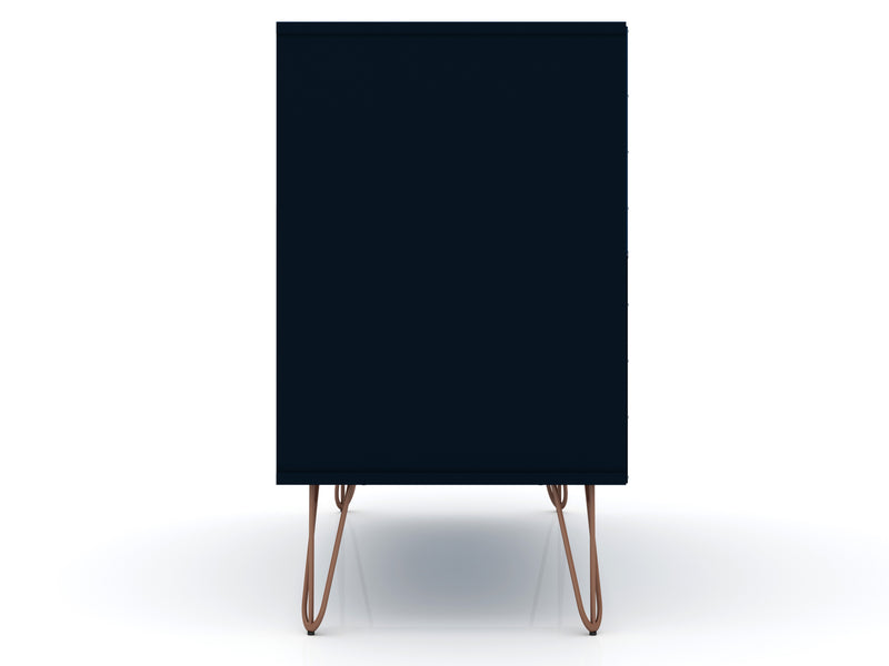 Manhattan Comfort Rockefeller Mid-Century Modern Dresser with 3-Drawers - Tatiana Midnight Blue