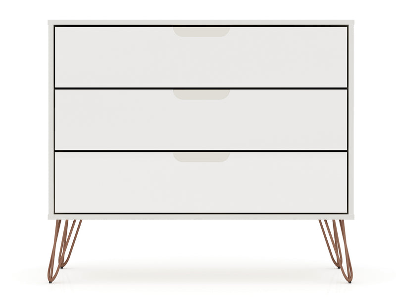 Manhattan Comfort Rockefeller Mid-Century Modern Dresser with 3-Drawers