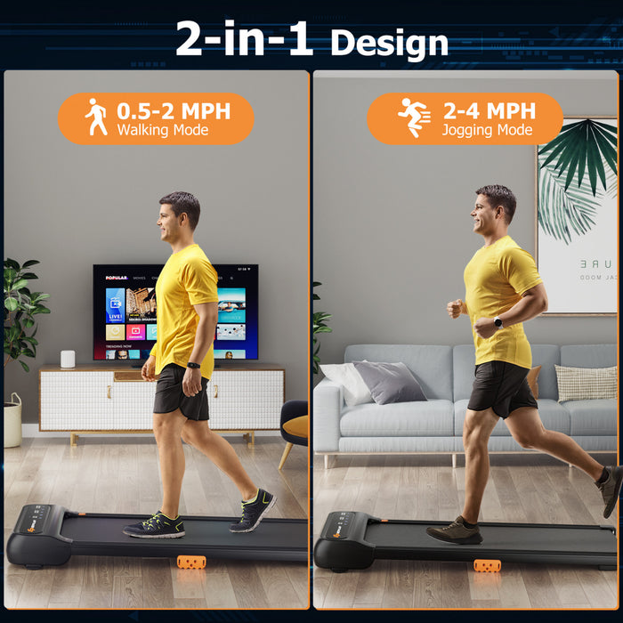 Costway Walking Pad 2 In 1 Under Desk Treadmill For Home With Watch Remote Control & Led Display