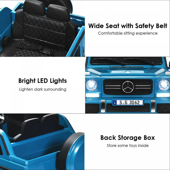 12v Licensed Mercedes-benz Kids Ride On Car Rc Motorized Vehicles W/ Trunk Navy
