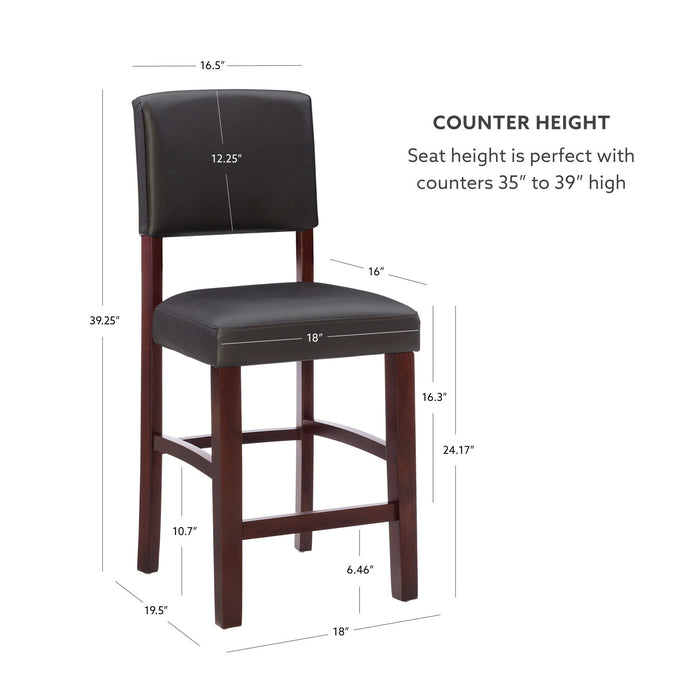 Monaco Faux Leather Counter-Height Stool - Espresso