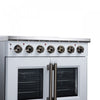 Forno Massimo 36 Inch French Door Electric range, 5 radiant burners, 5.36 cu.ft., White - FFSEL6955-36WHT Electric Range | Cuisiniere electrique Massimo de 36 po a portes francaises, 5 foyers, 5,36 pi³, blanc – FFSEL6955-36WHT