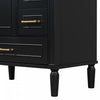 Emerson 30 Inch Bathroom Vanity with Ceramic Sink and Three Drawers, Black | Emerson Meuble de salle de bain 30 pouces avec vasque en ceramique et trois tiroirs, Noir