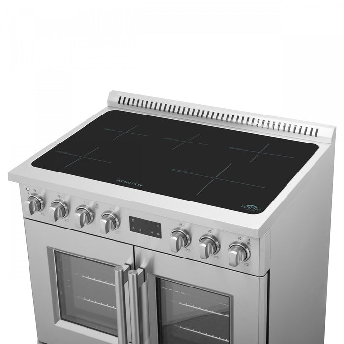 Forno Torino 36\" French Door Induction Range, Stainless Steel - FFSIN0950-36