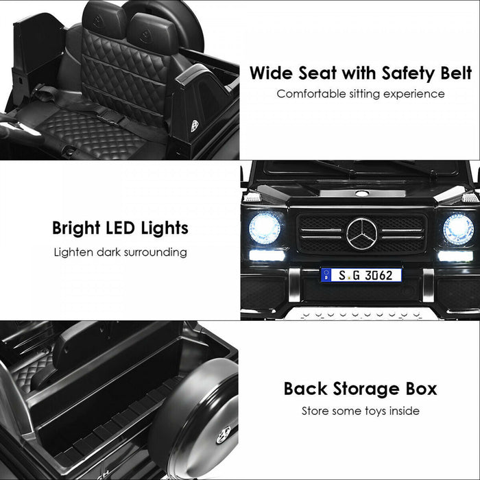 12v Licensed Mercedes-benz Kids Ride On Car Rc Motorized Vehicles W/ Trunk Black