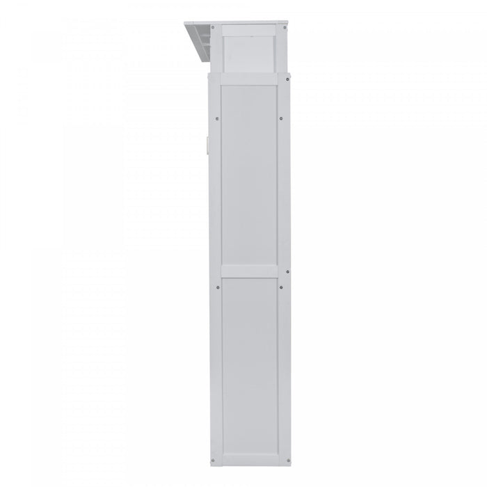 Aiden Murphy Bed with Shelves and LED Lights,Queen Size,White Queen Bed