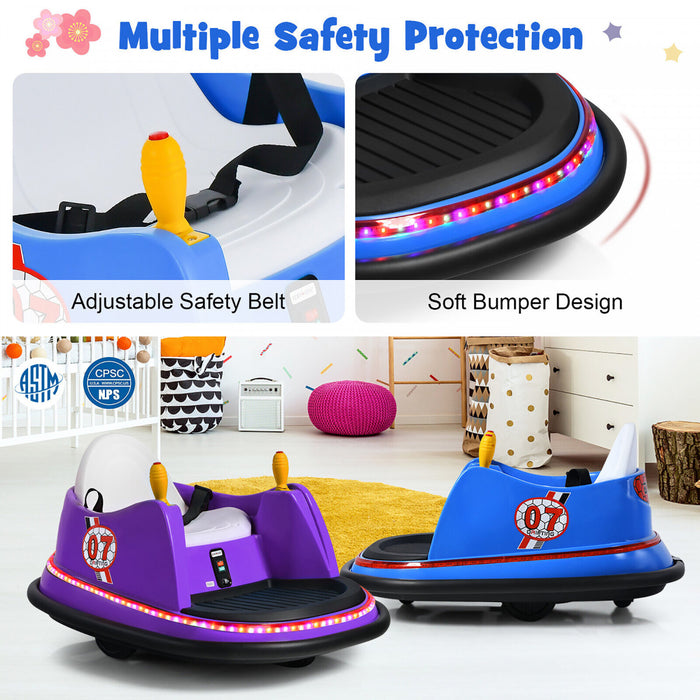 12v Vehicle 360¡a Spin Race Toy Kids Ride On Bumper Car W/ Remote Control Blue