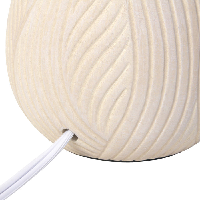 Marren Contemporary Textured Table Lamp, Beige, 12.5\"H