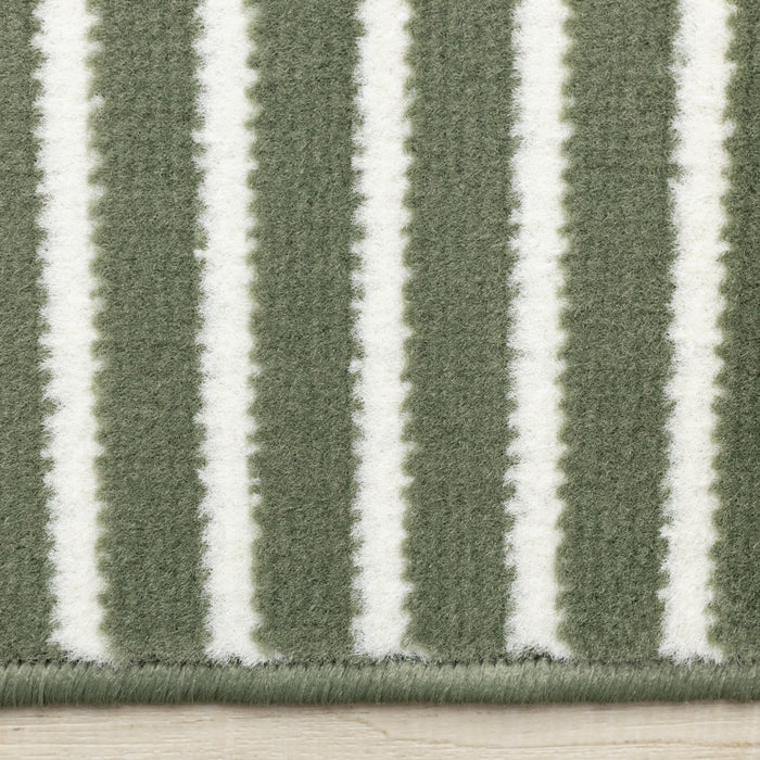 Forte Green White Modern Geometric Arches Area Rug - 5'3\" x 7'5\"