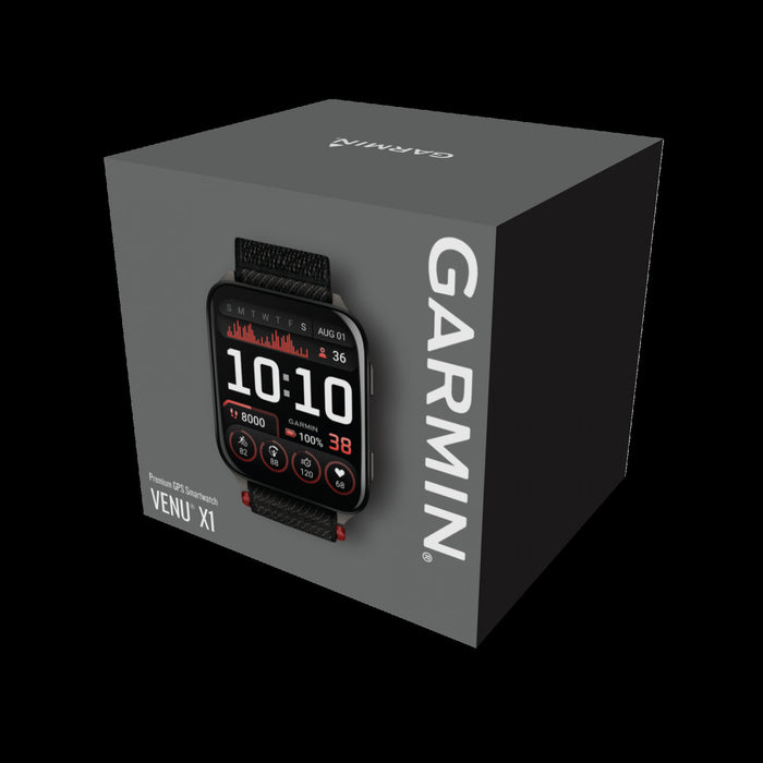 Garmin Venu X1 Black Large Smartwatch - Fitness Wearable, AMOLED Sapphire Lens, Golf Maps, Garmin Coach, Endurance Score, TopoActive Navigation