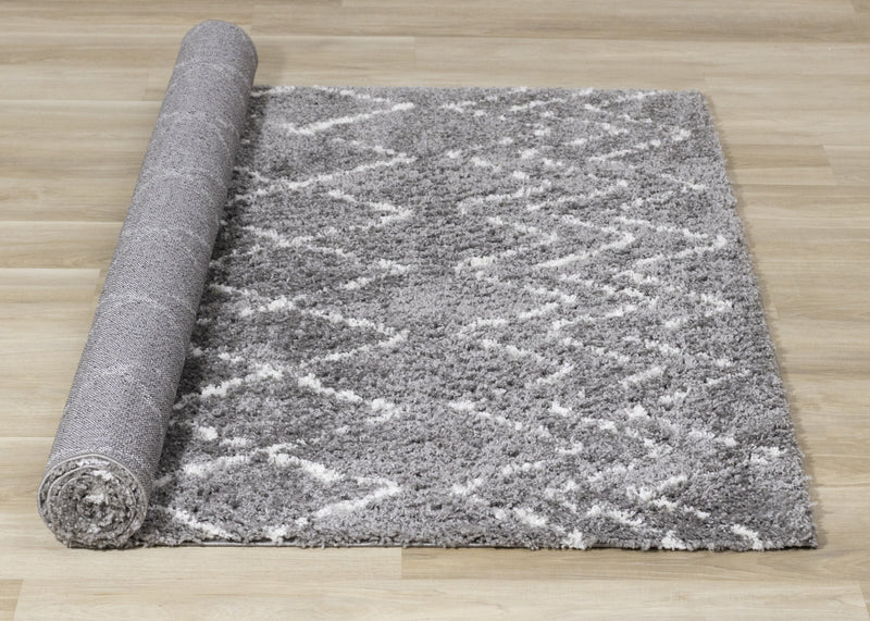 Taylor Grey Cream Rustic Diamond Rug, 5'3\" x 7'7\" Indoor Area Rug