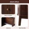 Grain 43.5 Inch Rattan Coffee Table with Sliding Doors, Drawers and Solid Wood Legs, Wood | Grain Table Basse en Rotin 43.5 po avec Portes Coulissantes, Tiroirs et Pieds en Bois Massif, Bois