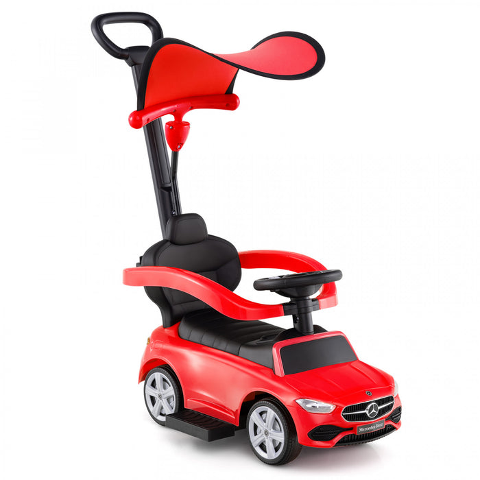 Costway Kids Ride On Push Car Mercedes-benz Licensed 3-in-1 Sliding Car Red