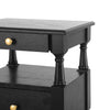 Aspen Nightstand Set of 2 with Drawers and Open Shelves, Black | Aspen Lot de 2 Tables de Nuit avec Tiroirs et Etageres Ouvertes, Noir