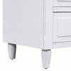 U_Style 28 Inch Painted Nightstand with 3 Smooth-Glide Drawers and Rubberwood Legs, White | U_Style Table de Nuit Peinte 28 po avec 3 Tiroirs a Glissiere Douce et Pieds en Bois de Caoutchouc, Blanc