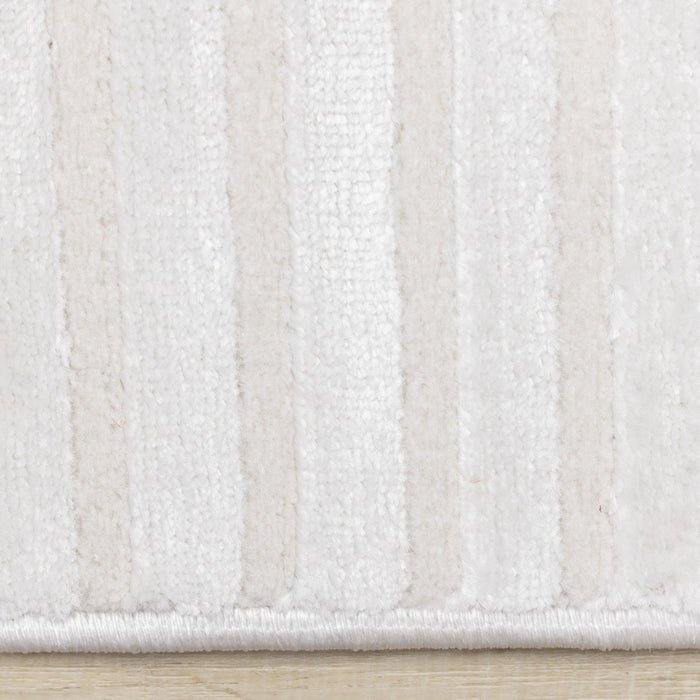Leonardo White Grey Modern Lines Area Rug - 5'3\" x 7'7\"