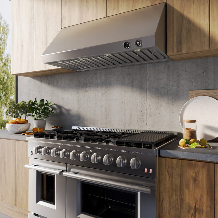 Forno Biagio 48-Inch Wall Mounted Range Hood, Stainless Steel -FRHWM5009-48