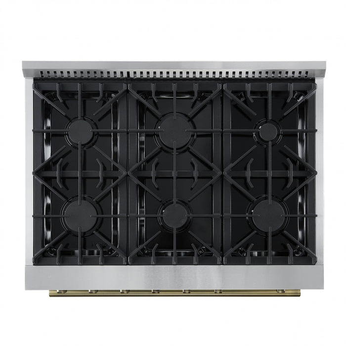 Forno Marco 36-inch Gas Range, Black ,4.32 cu.ft - FFSGS6277-36BLK