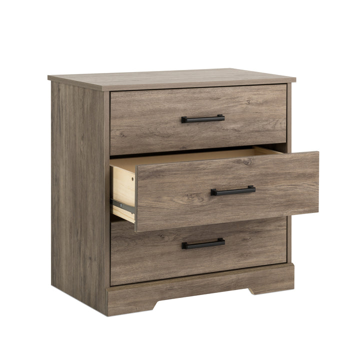 Prepac Rustic Ridge Farmhouse 3-Drawer Nightstand - Brown